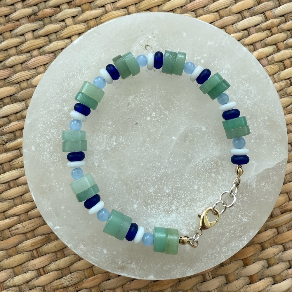 Green Aventurine Beaded Crystal Bracelet
